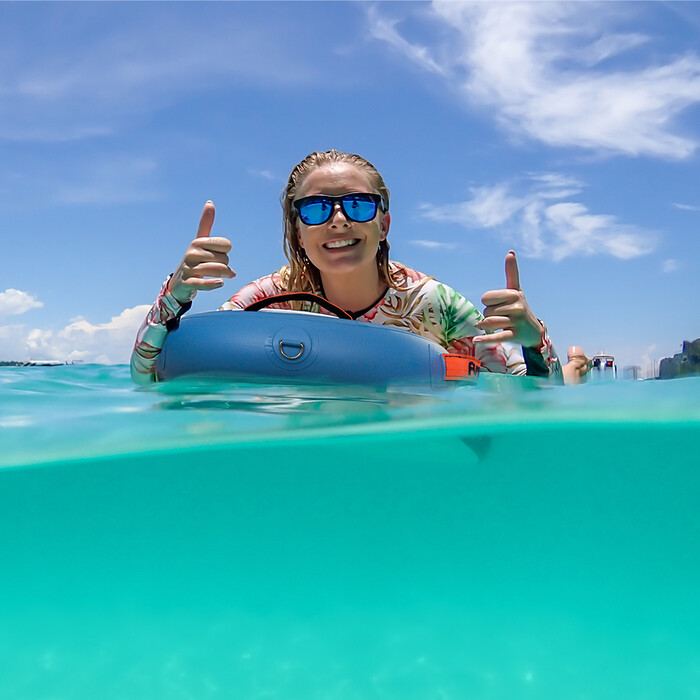 Çocuk Şişme Kürek Tahtası Bodyboard - Mavi Yapraklar